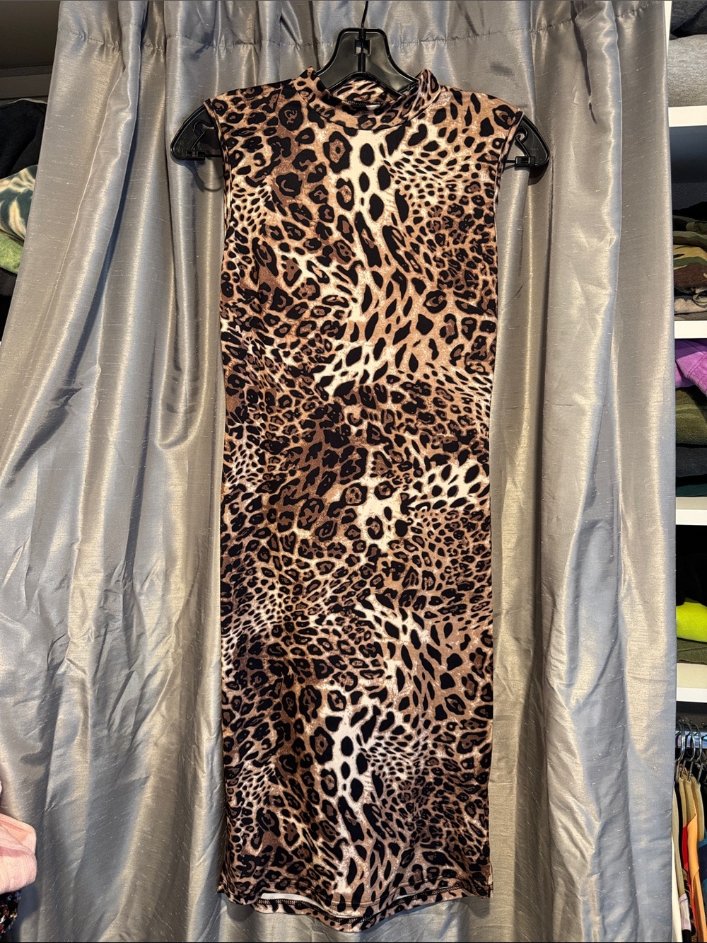 SHEIN Animal Print Sleeveless Dress - Brown & Black size medium